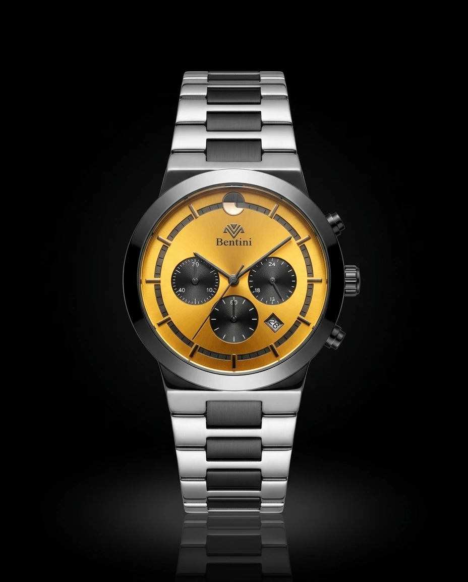 Bentini Bartolo erkek kol saati — quartz, 42 mm kasa, çelik kordon
