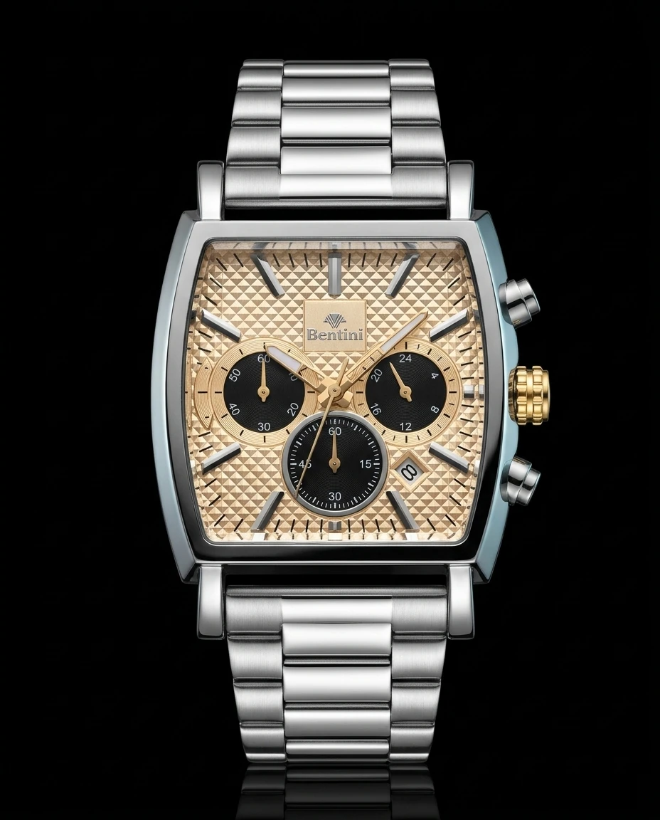 Bentini Danilo erkek kol saati — quartz, 39 mm kasa, çelik kordon