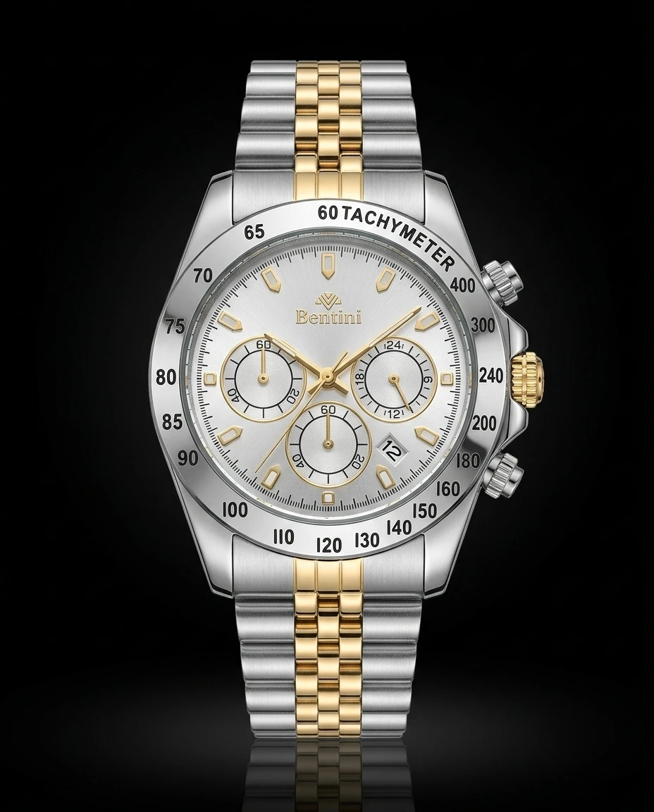 Bentini Sergio erkek kol saati — quartz, 42 mm kasa, çelik kordon