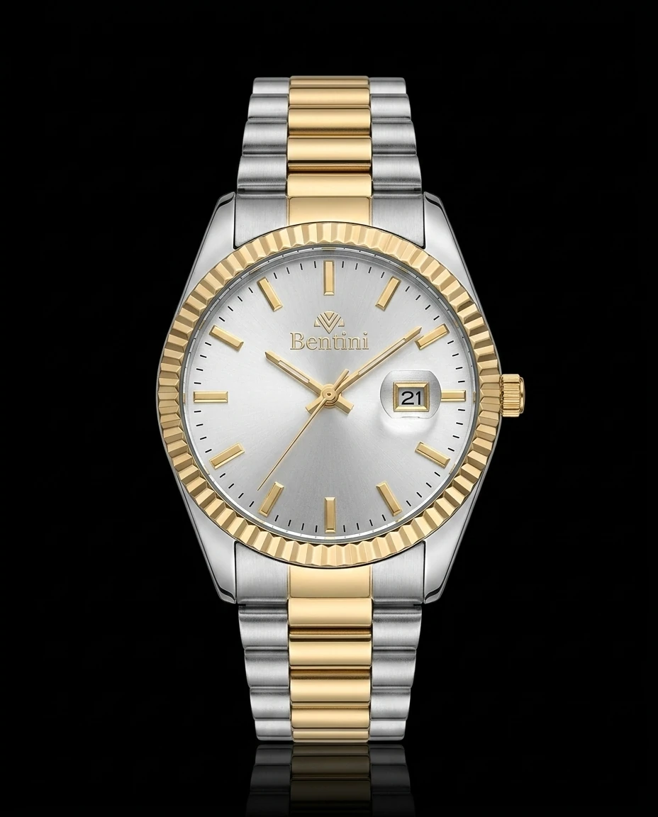 Bentini Carlo erkek kol saati — quartz, 42 mm kasa, çelik kordon