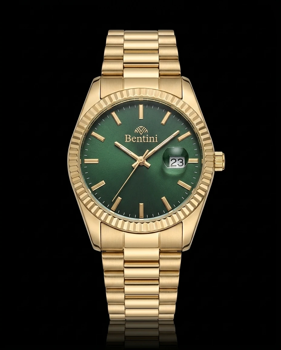 Bentini Fabio erkek kol saati — quartz, 42 mm kasa, çelik kordon