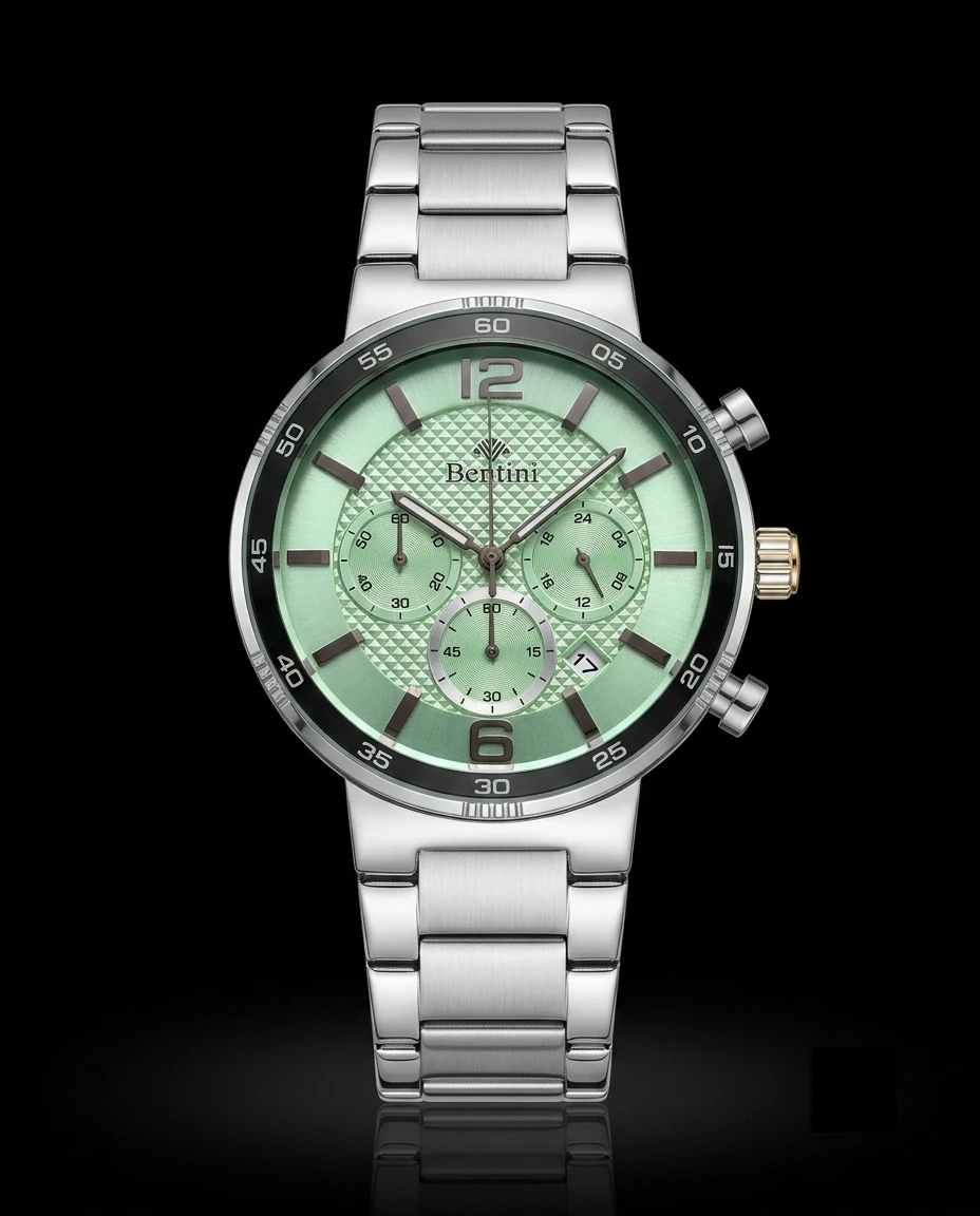 Bentini Ottone erkek kol saati — quartz, 42 mm kasa, çelik kordon