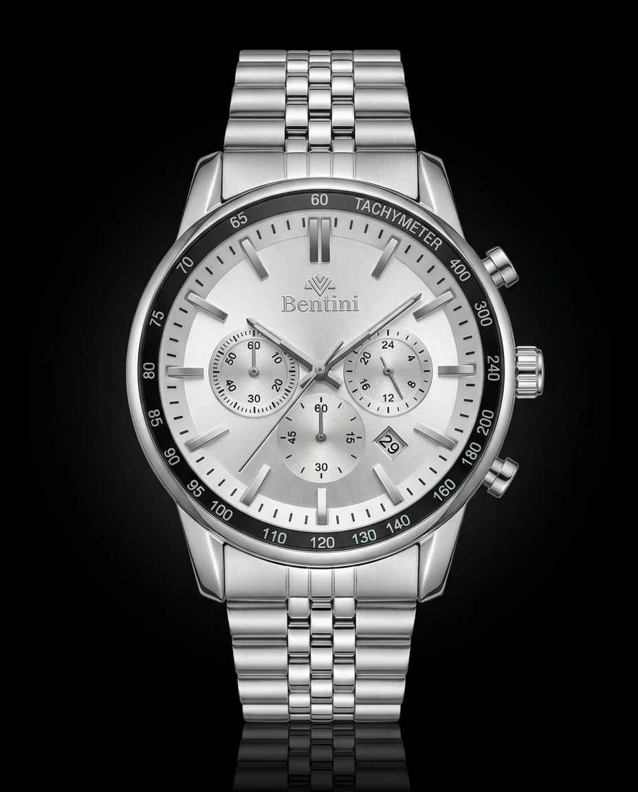 Bentini Fedele erkek kol saati — quartz, 41 mm kasa, çelik kordon