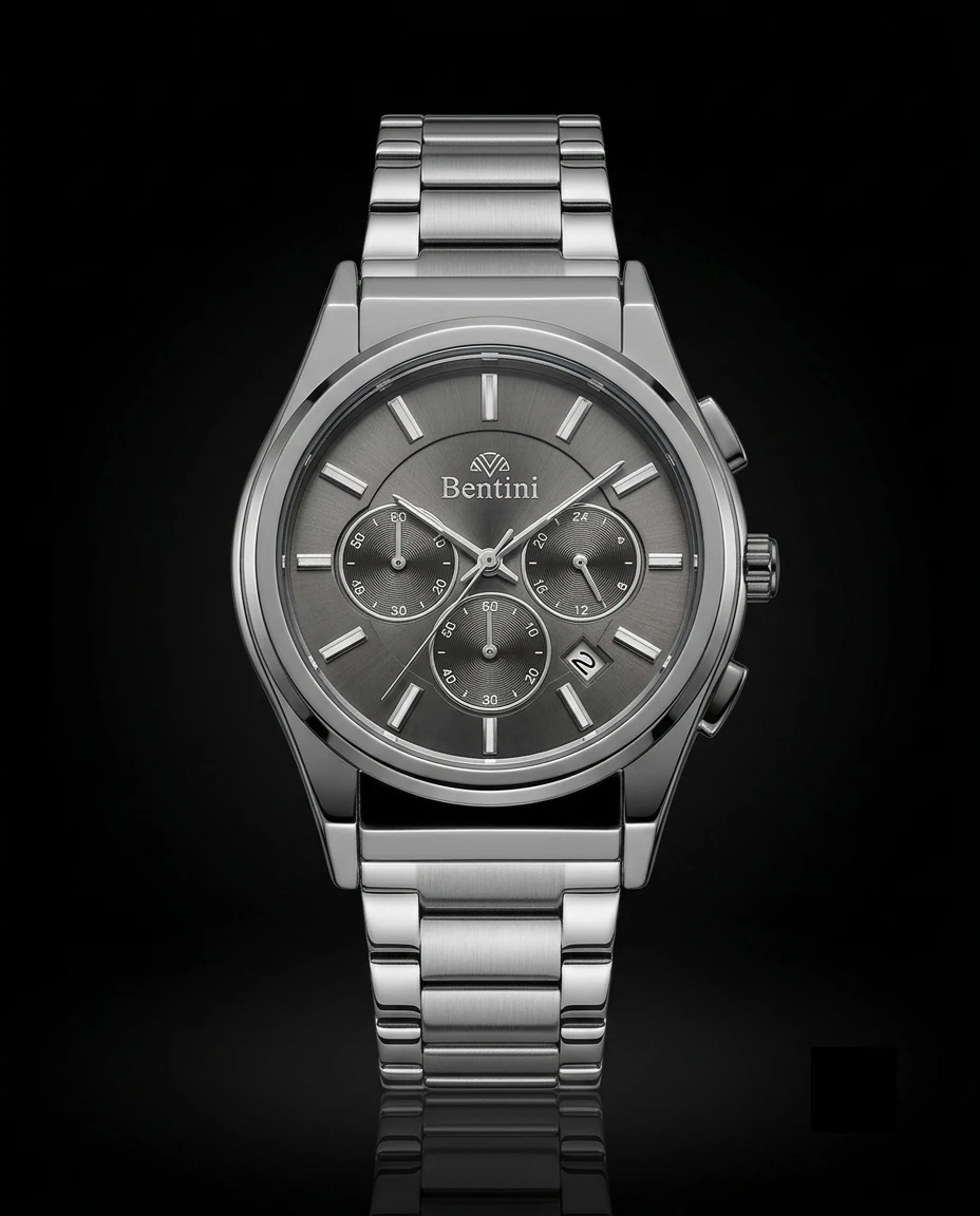 Bentini Damiano erkek kol saati — quartz, 41 mm kasa, çelik kordon