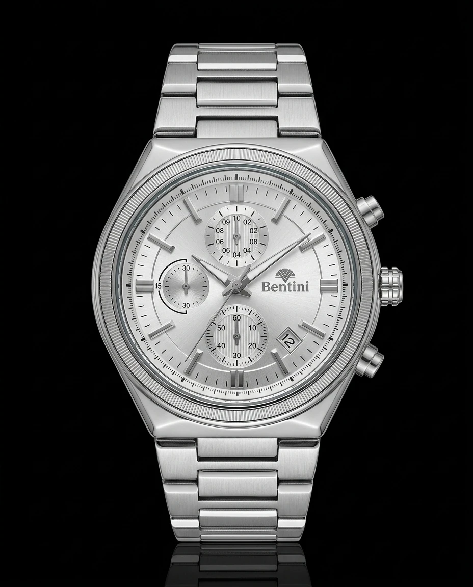Bentini Corrado erkek kol saati — quartz, 41 mm kasa, çelik kordon