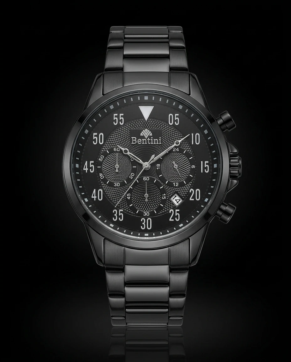 Bentini Luca erkek kol saati — quartz, 42 mm kasa, çelik kordon