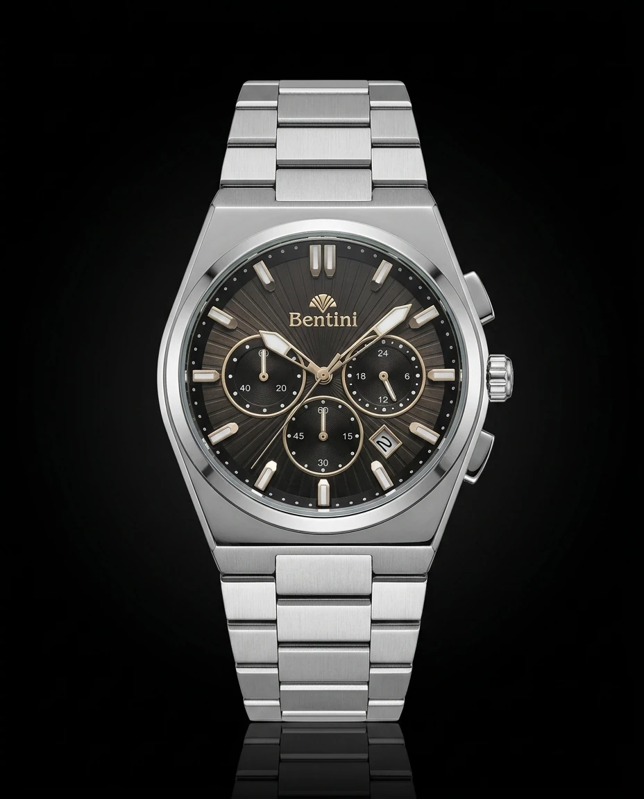 Bentini Stefano erkek kol saati — quartz, 40 mm kasa, çelik kordon